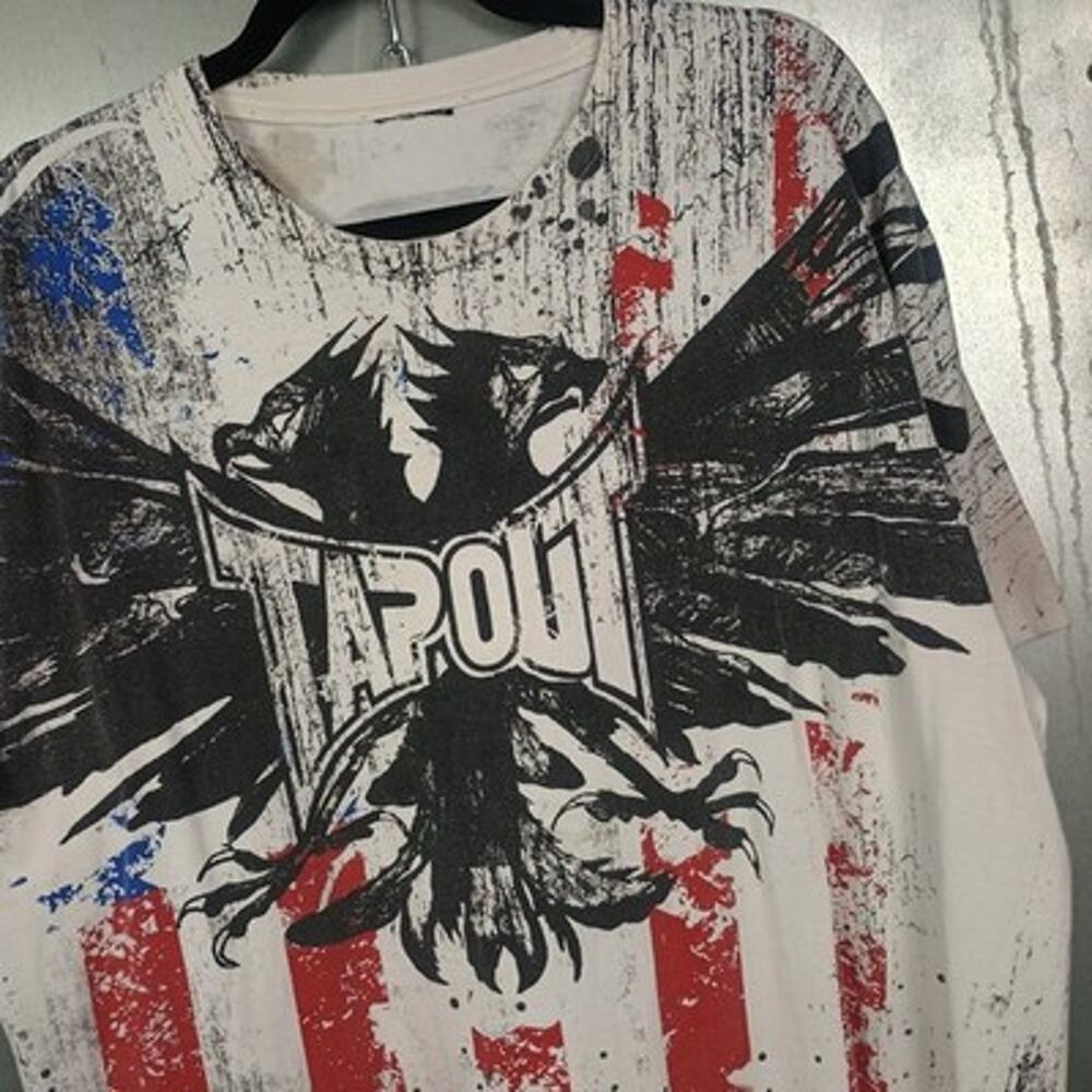 Tapout Eagle Flag America USA Vintage Y2k 2000s MMA Elite Shirt AOP XL Star